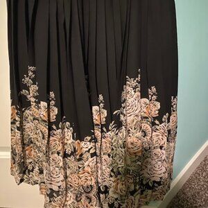 Floral skirt black with pink and green flowers